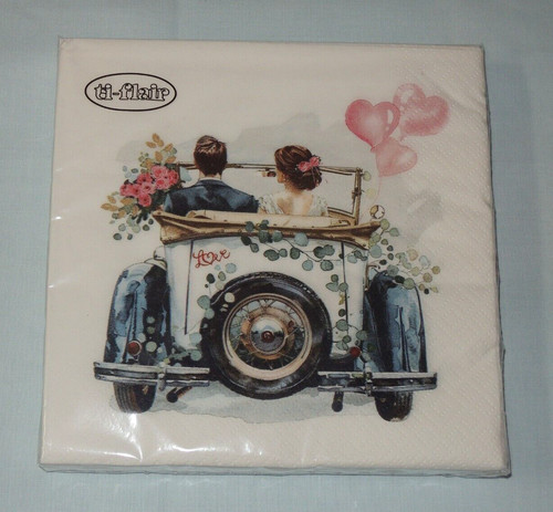 Serviette hochzeit auto - 20,