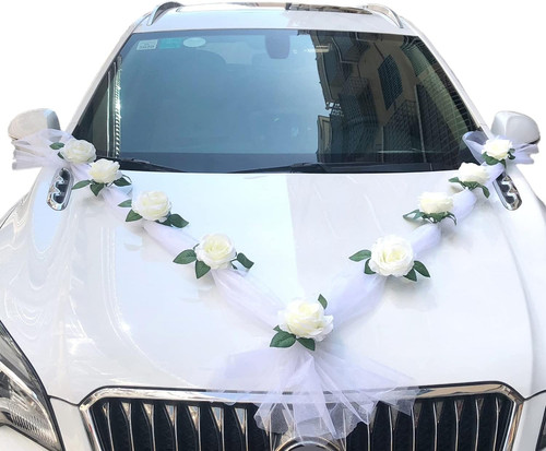 Autoschmuck braut paar rose - autoschmuck,