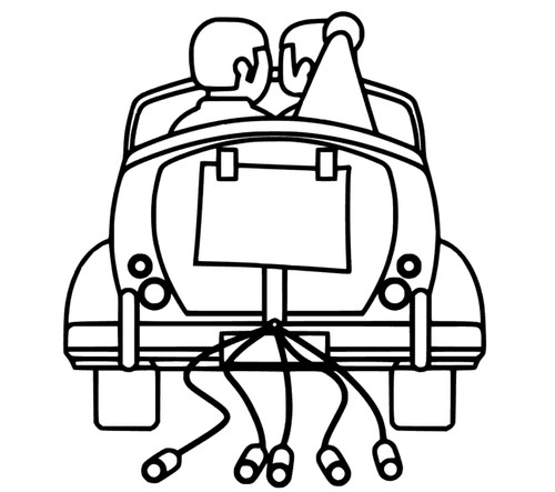 Brautpaar auto hochzeit - auto,